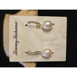 Tommy Bahama Pearl Drop Earrings with Sparkling Accents